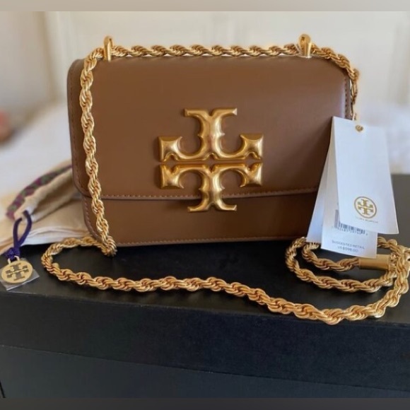 Tory Burch Brown Crossbody Bag with Gold Chain🏝️🏝️